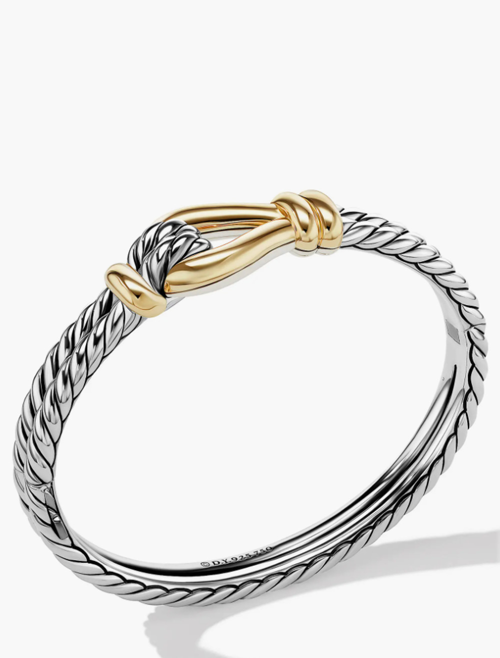 David Yurman 16mm  BRAND NEW Thoroughbred Loop Cuff Bracelet in Silver & 18k